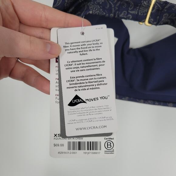 Athleta Aqualuxe Batik Bandeau Swim Top Size XS - Picture 6 of 10